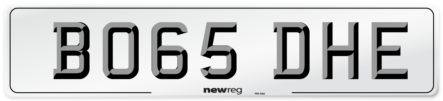 BO65 DHE Number Plate from New Reg
